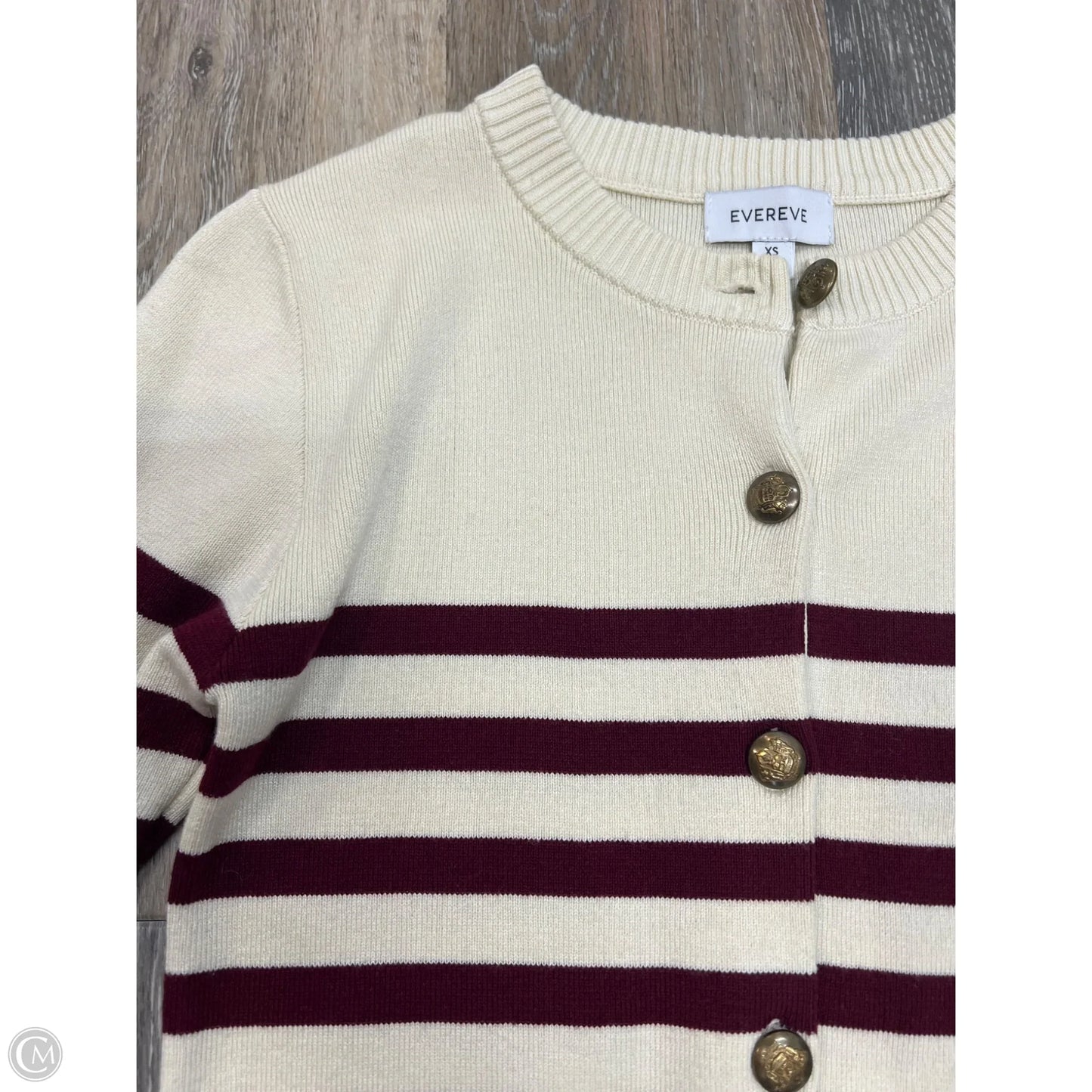 Sweater Cardigan By Evereve In Striped Pattern, Size: Xs
