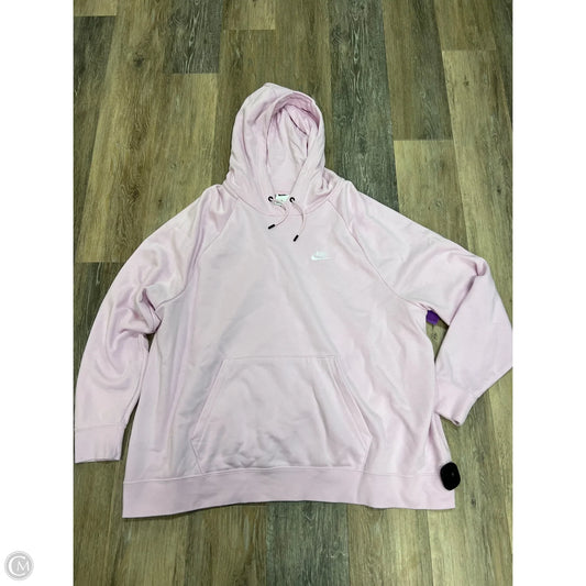Athletic Sweatshirt Hoodie By Nike Apparel In Pink, Size: 2x