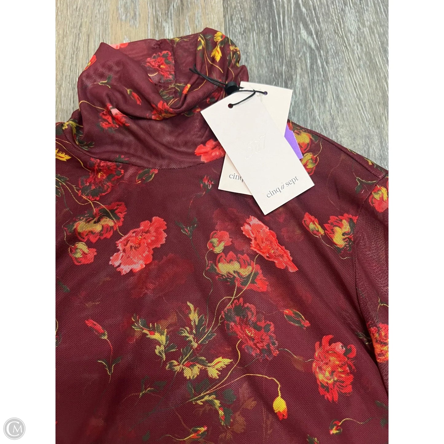 Top Long Sleeve Designer By Cinc A Sept In Floral Print, Size: S