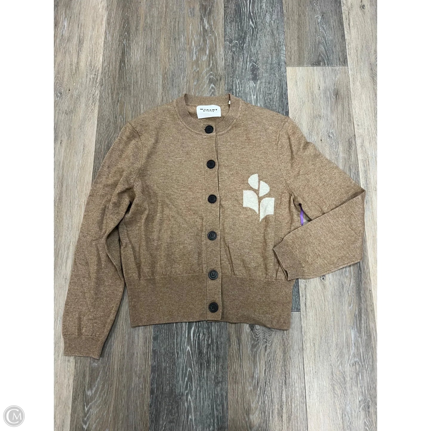 Sweater Cardigan Designer By Isabel Marant In Tan, Size: M