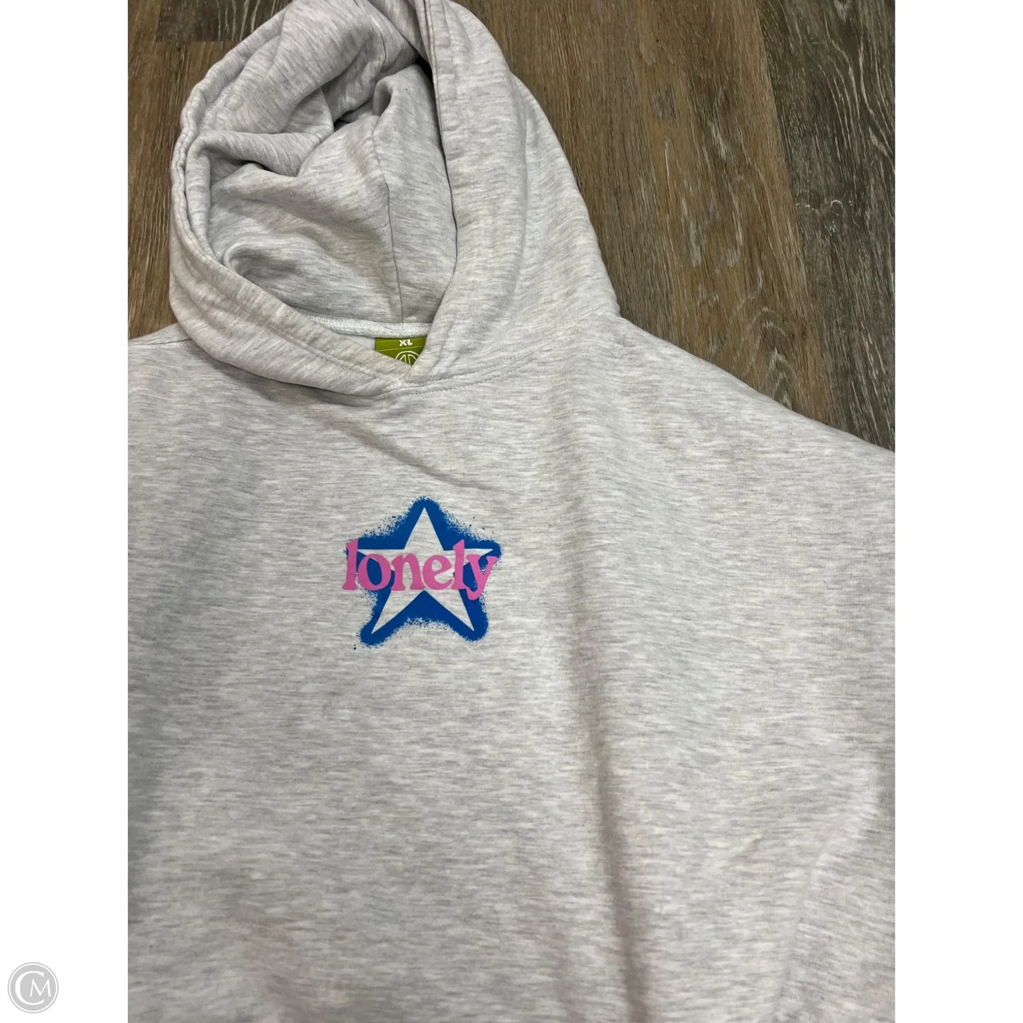 Sweatshirt Hoodie By Lonely Ghost In Grey, Size: Xl