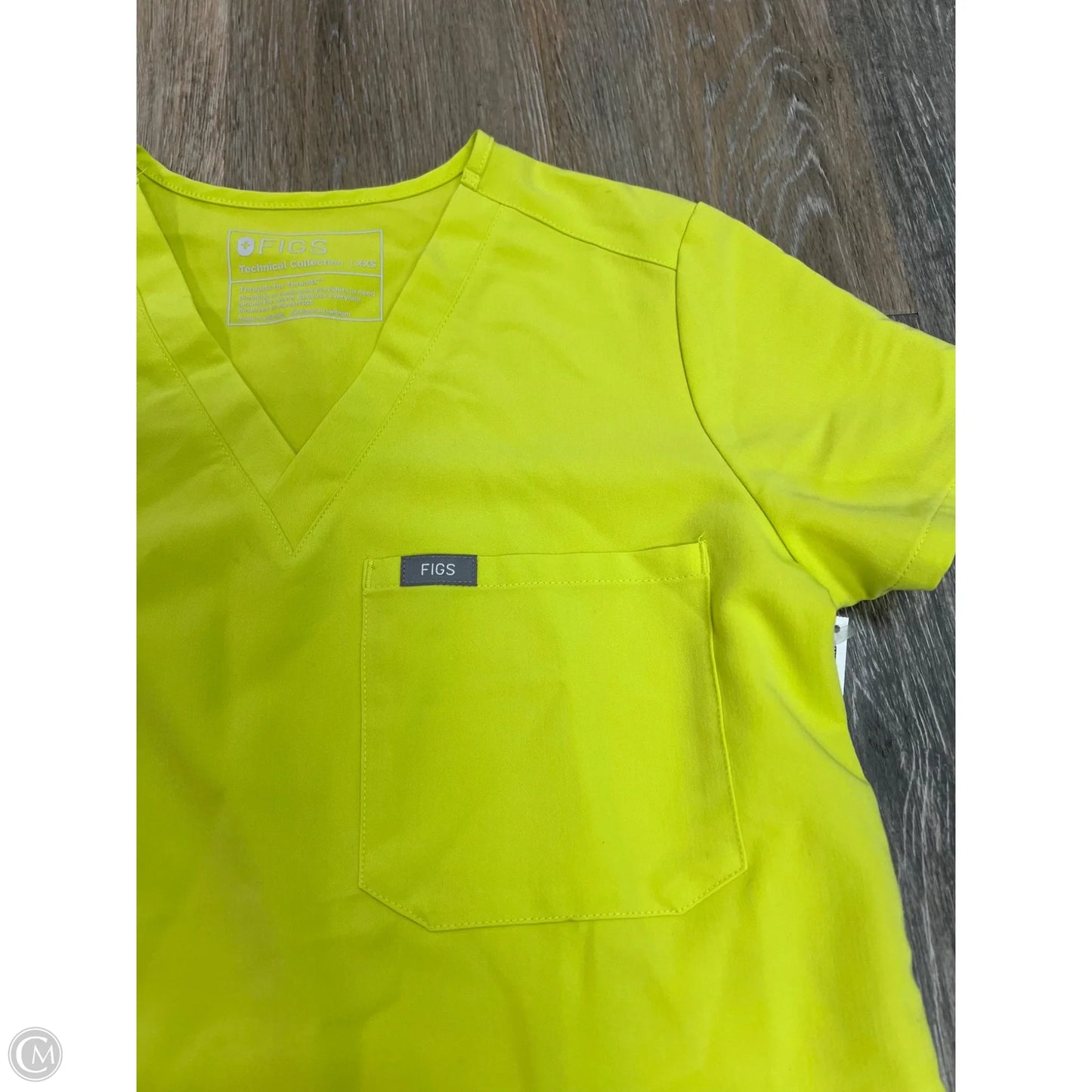 Scrub Top Short Sleeve By Figs  In Green, Size: Xxs