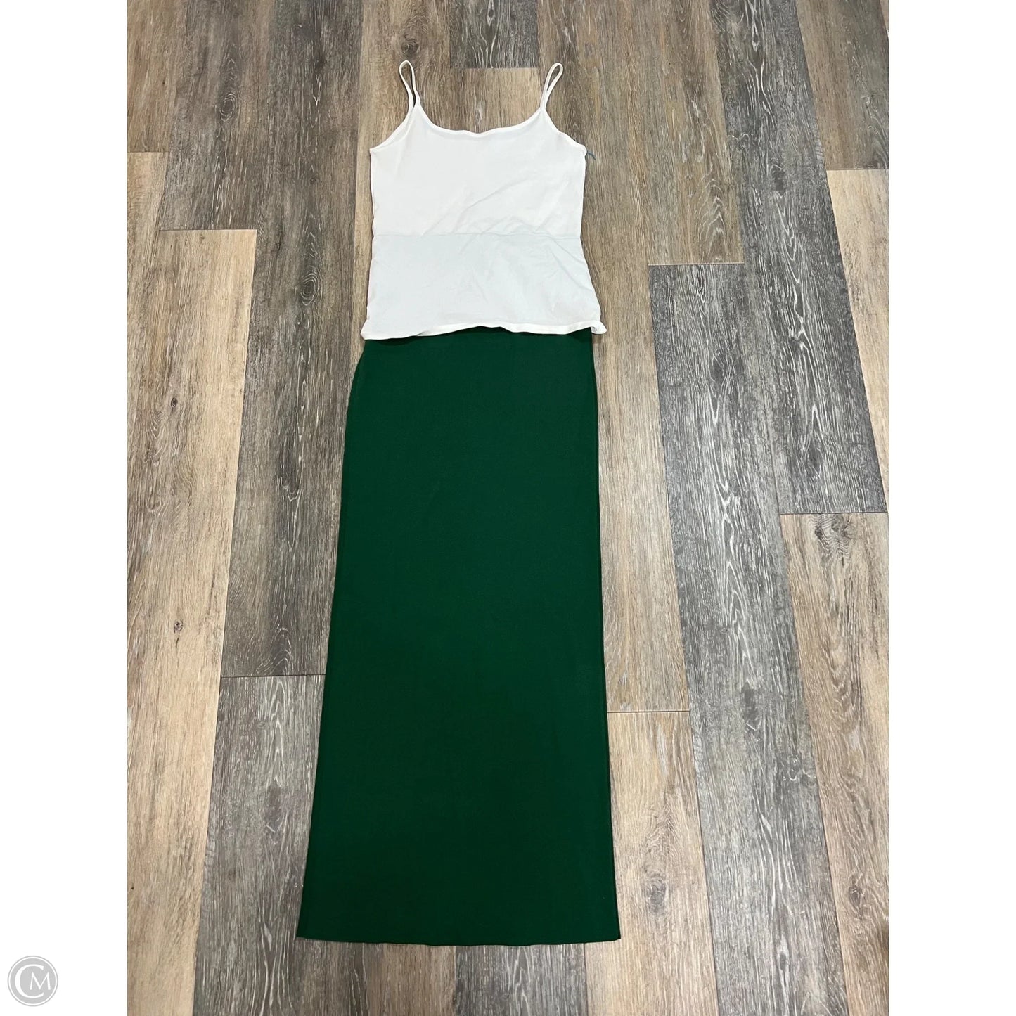 Dress Designer By Staud In Green & White, Size: S