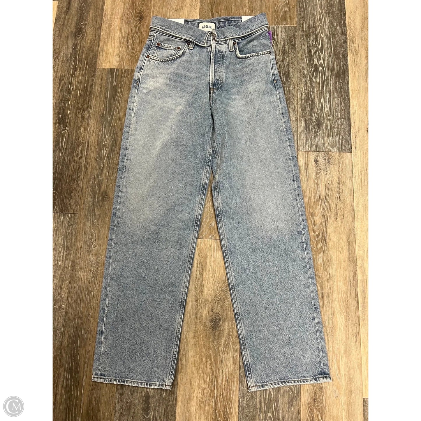 Jeans Straight By Agolde In Blue Denim, Size: 1/25