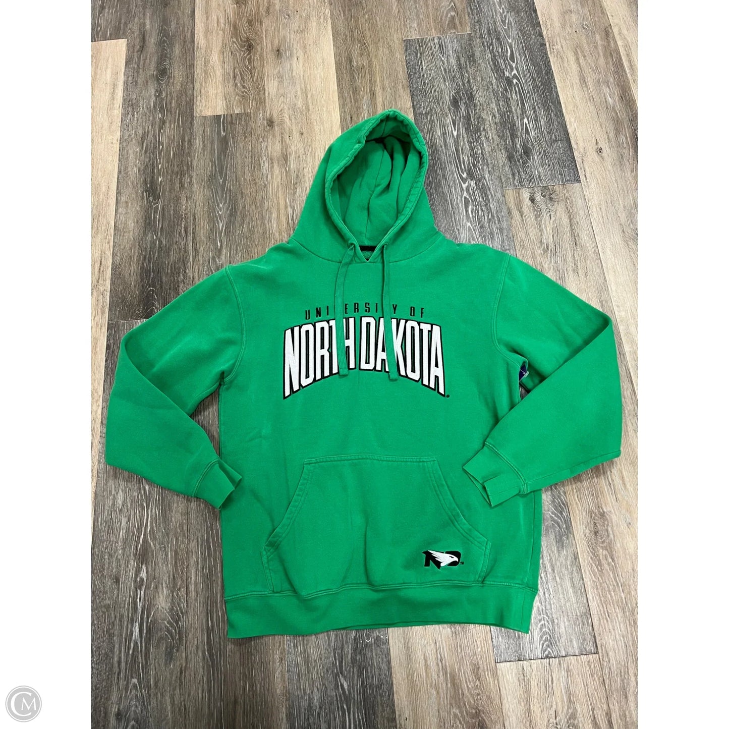 Athletic Sweatshirt Hoodie By Champion In Green, Size: M