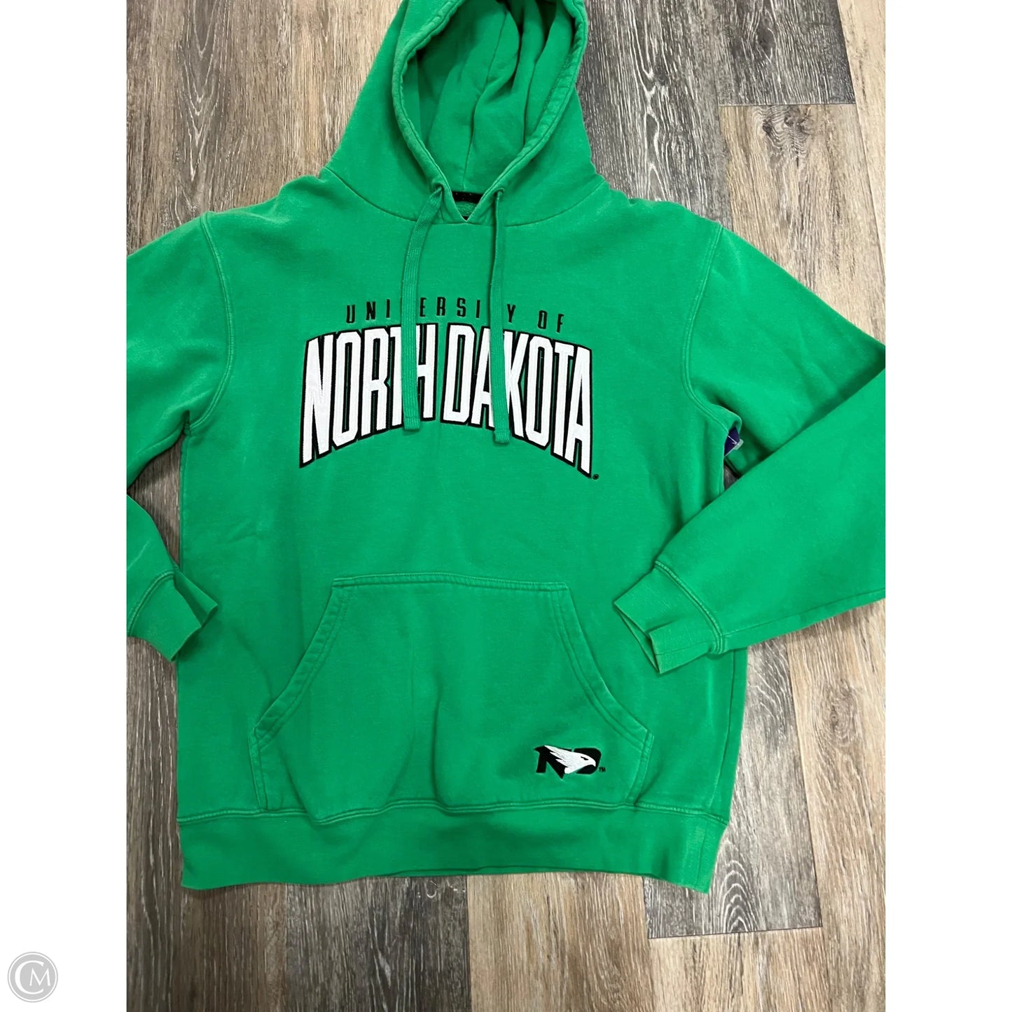 Athletic Sweatshirt Hoodie By Champion In Green, Size: M
