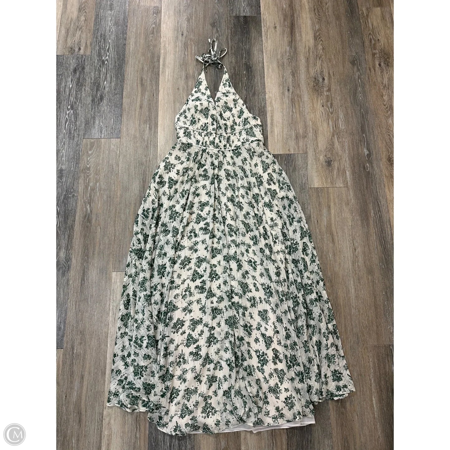 Dress Casual Maxi By Jenny Yoo In Green & White, Size: L
