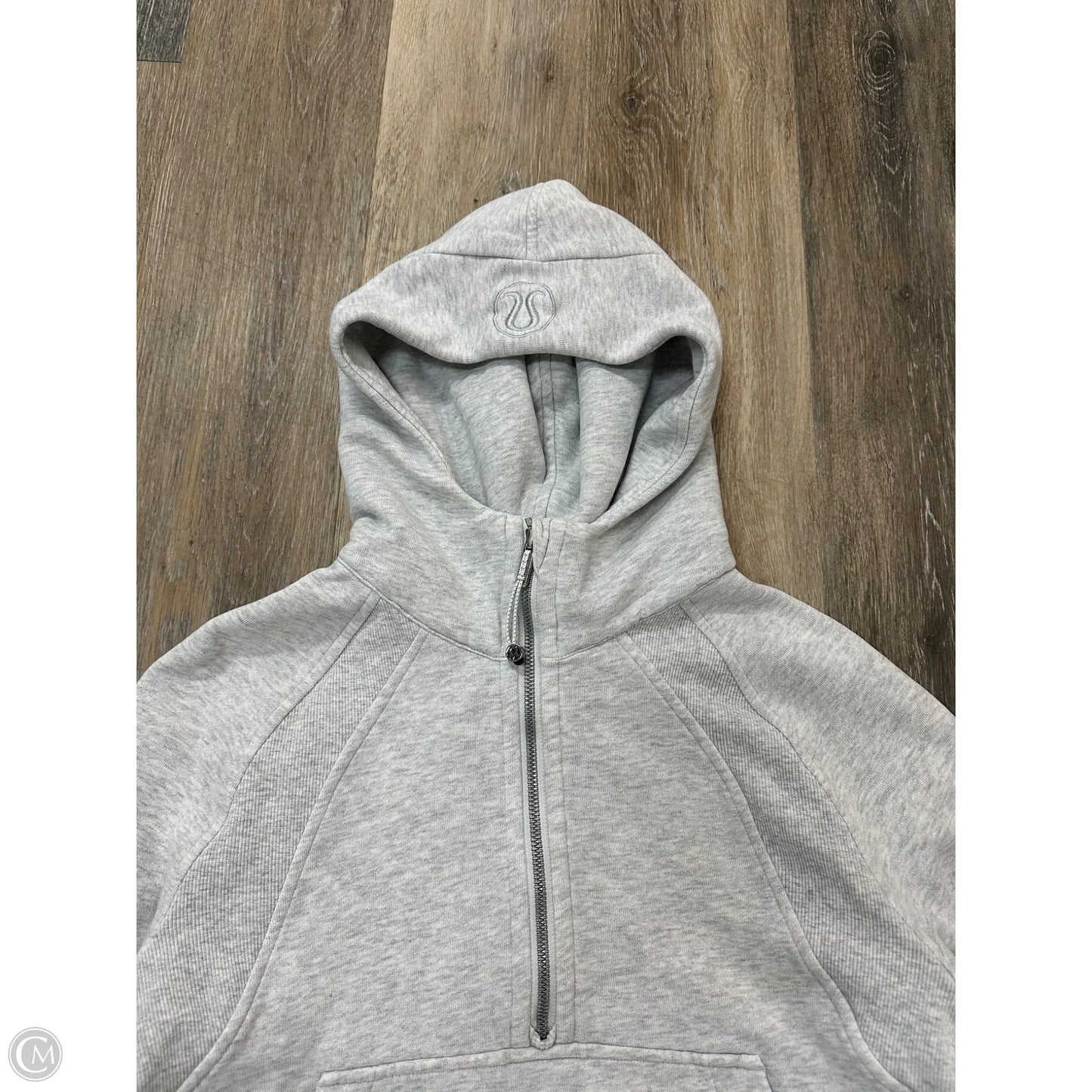 Athletic Sweatshirt Hoodie By Lululemon In Grey, Size: Xs