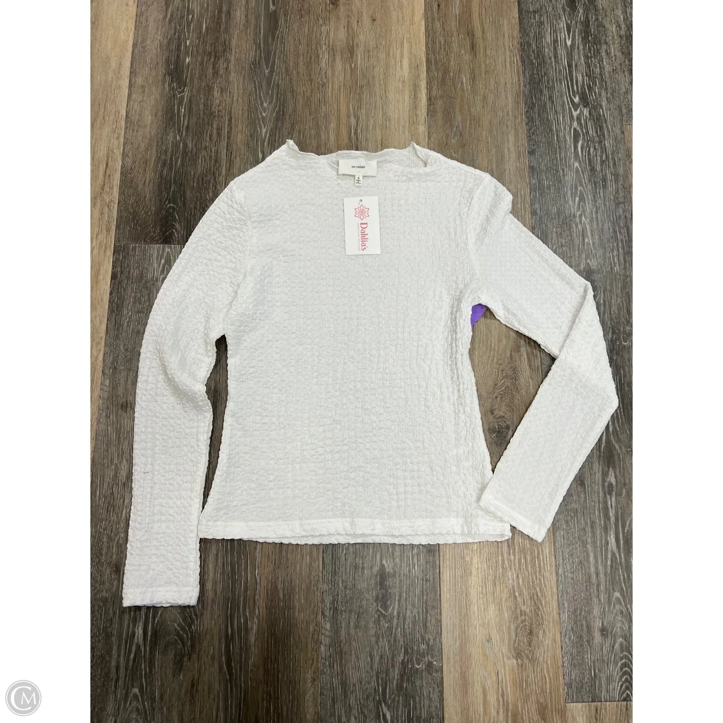 Top Long Sleeve By En Creme In White, Size: S
