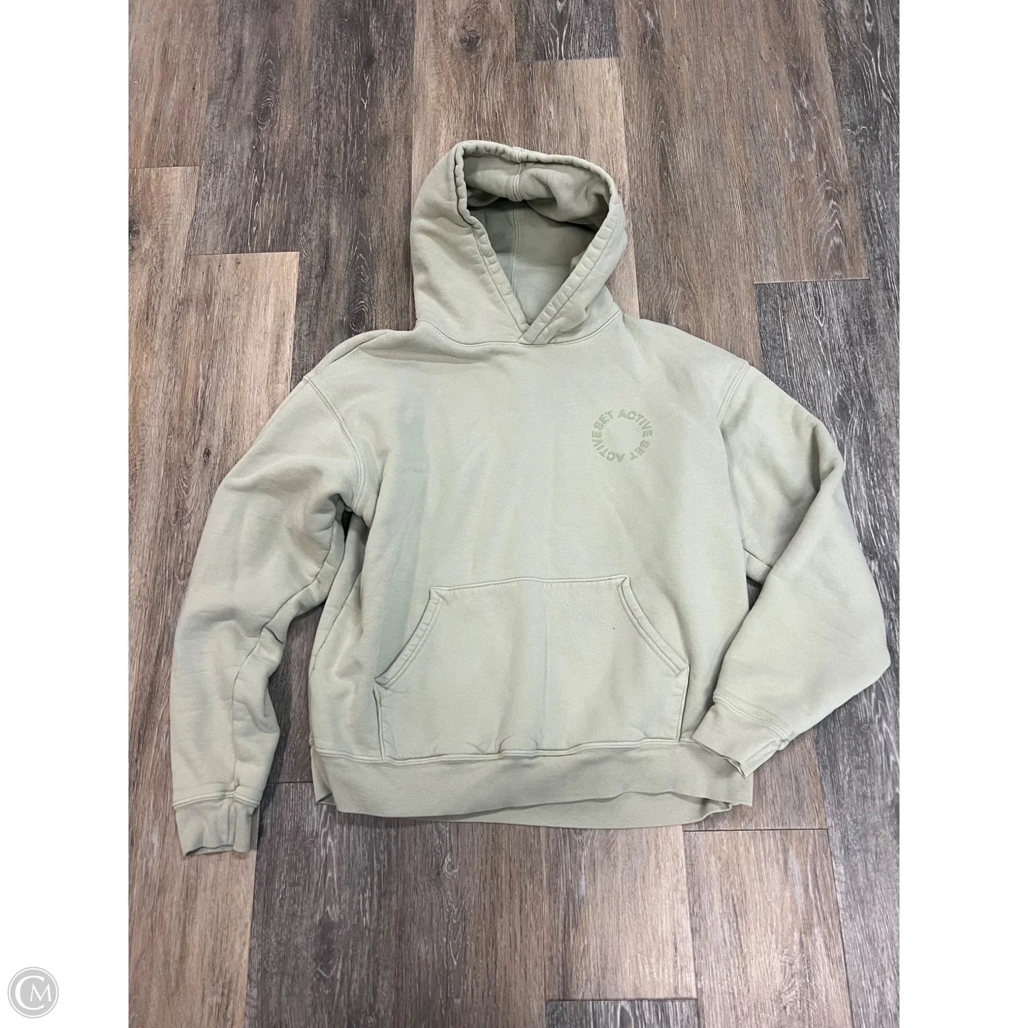 Sweatshirt Hoodie By Set Active In Green, Size: M