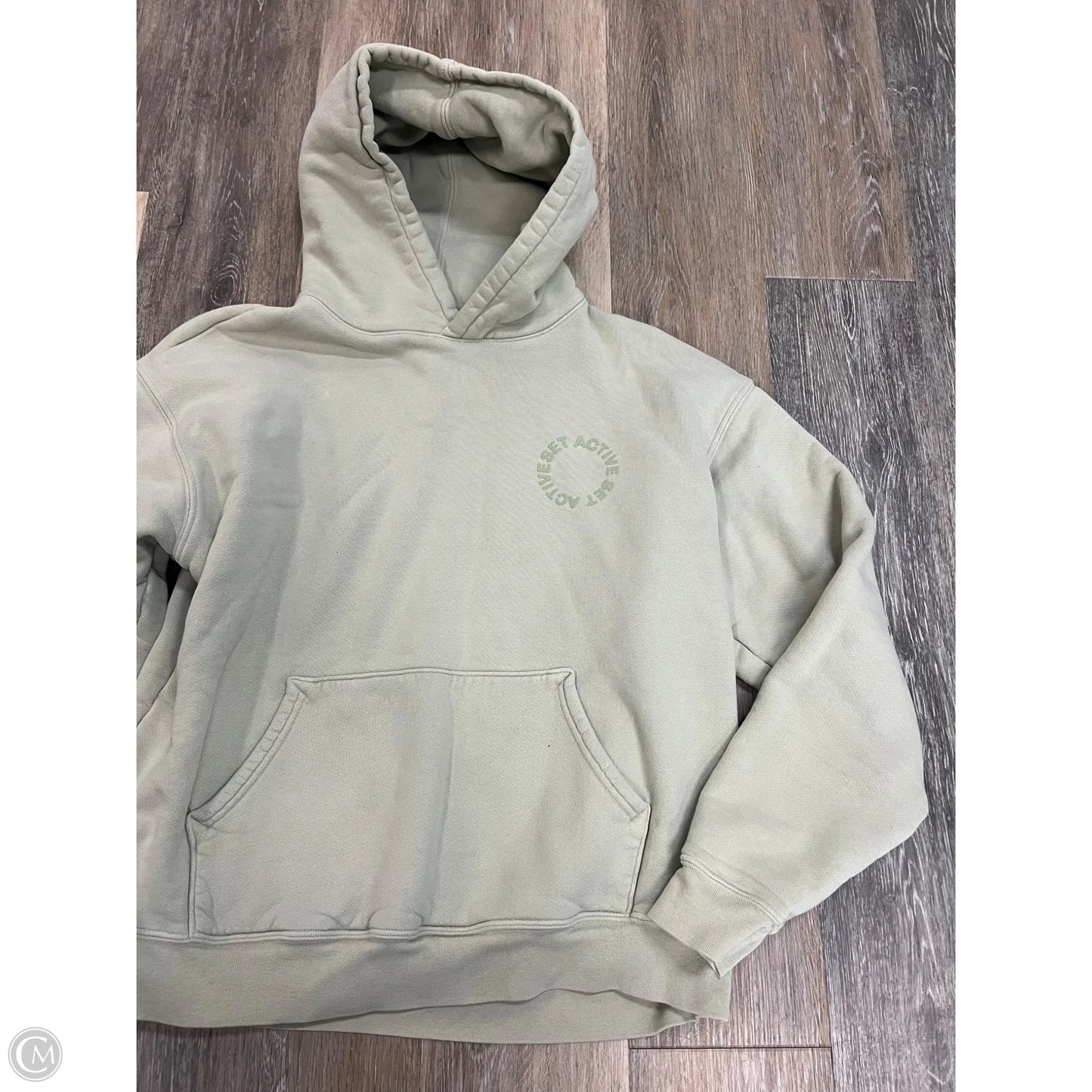 Sweatshirt Hoodie By Set Active In Green, Size: M