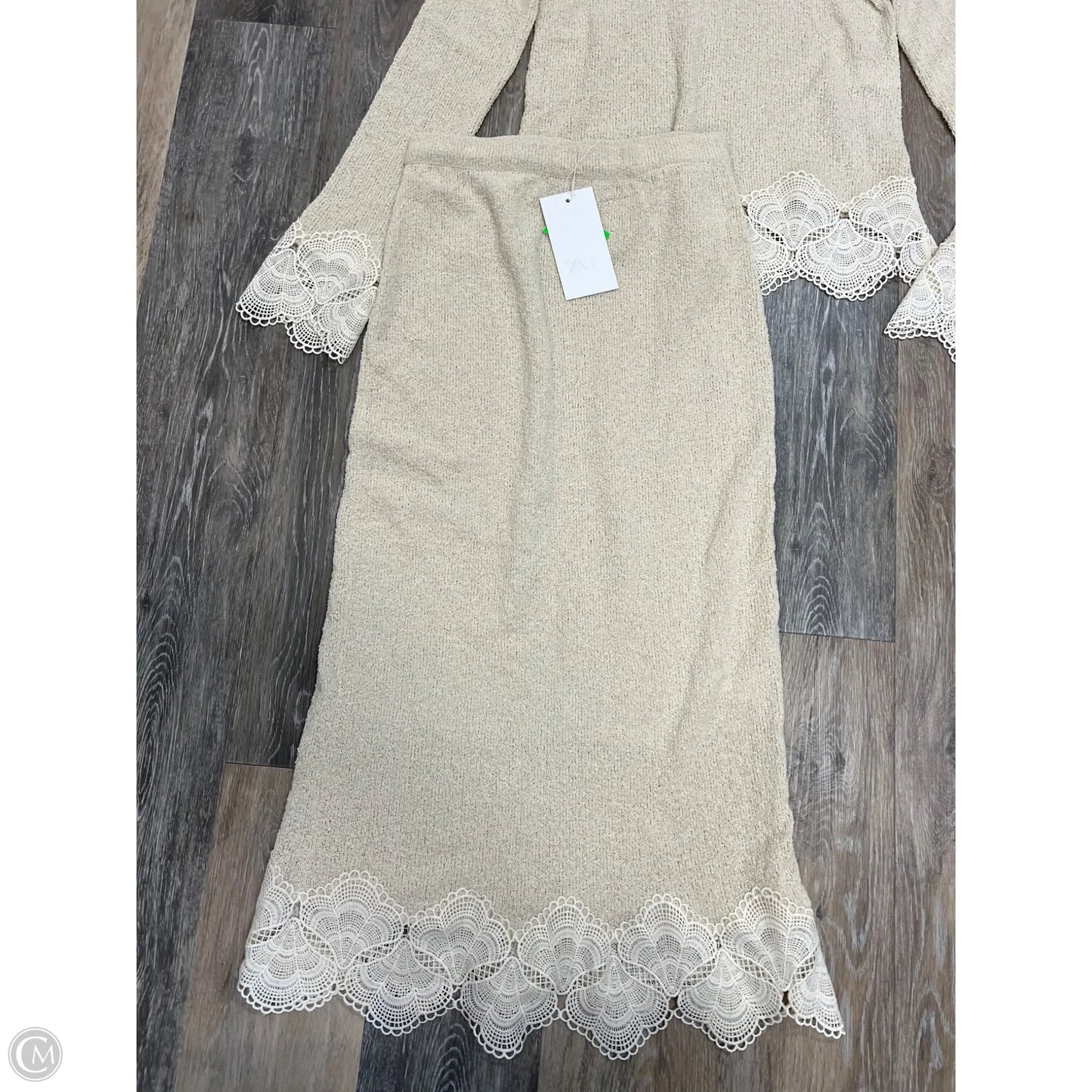Skirt Set 2pc By Zara In Cream, Size: S