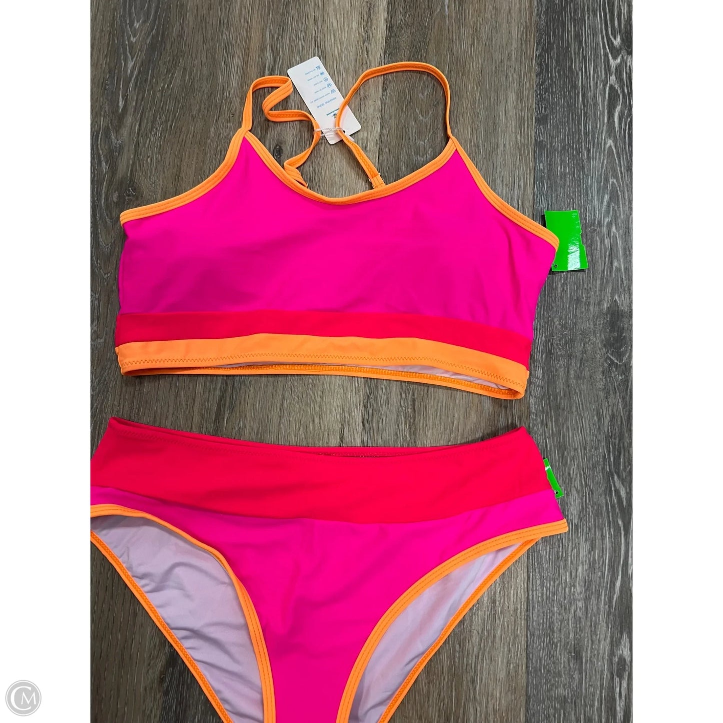 Swimsuit 2pc By Beachsissi In Orange & Pink, Size: L