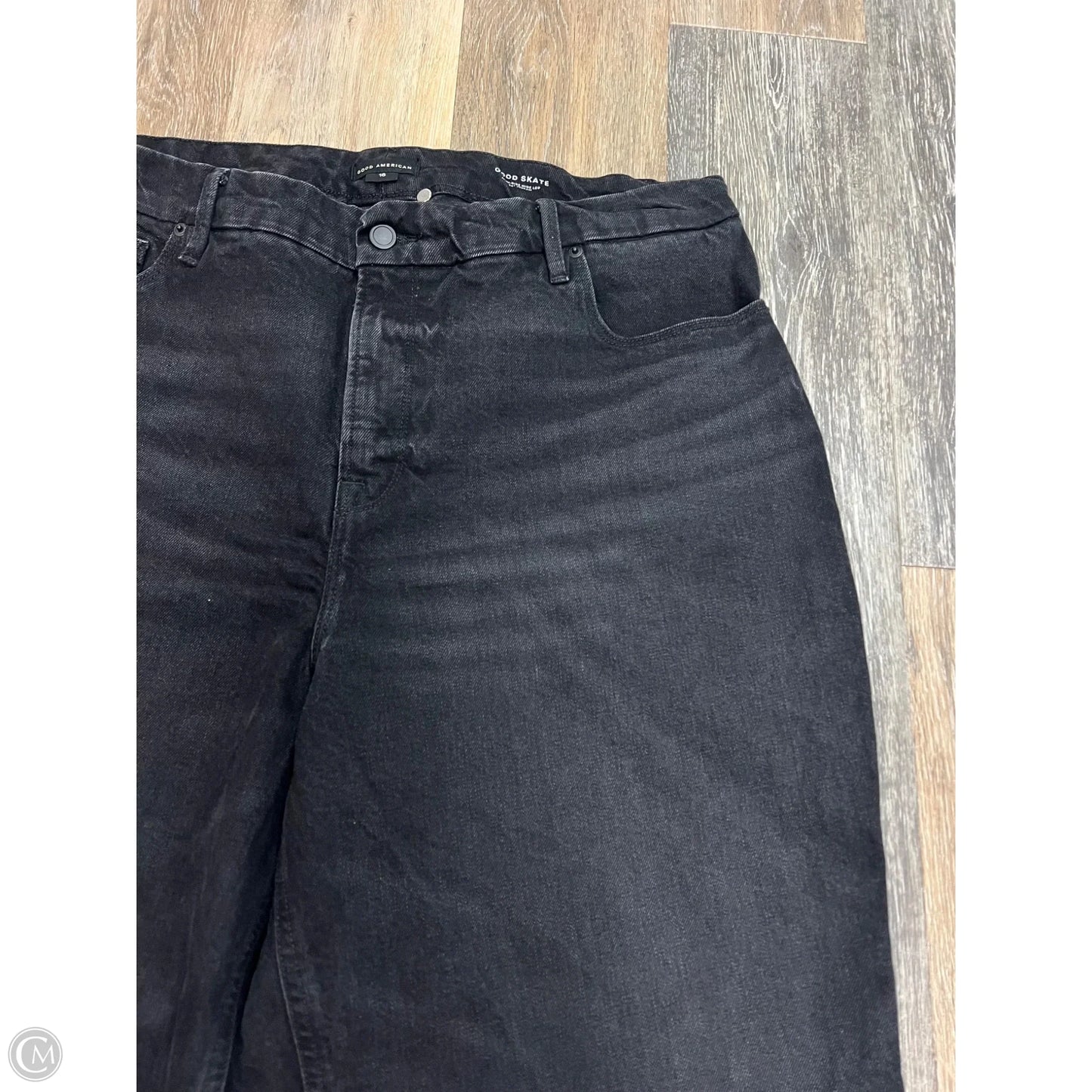 Jeans Wide Leg By Good American In Black Denim, Size: 16