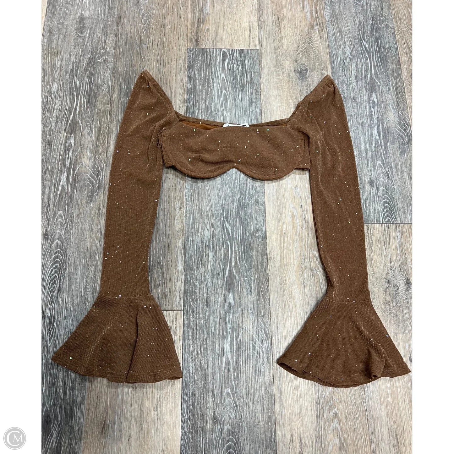 Top Long Sleeve By Princess Polly In Brown, Size: 2