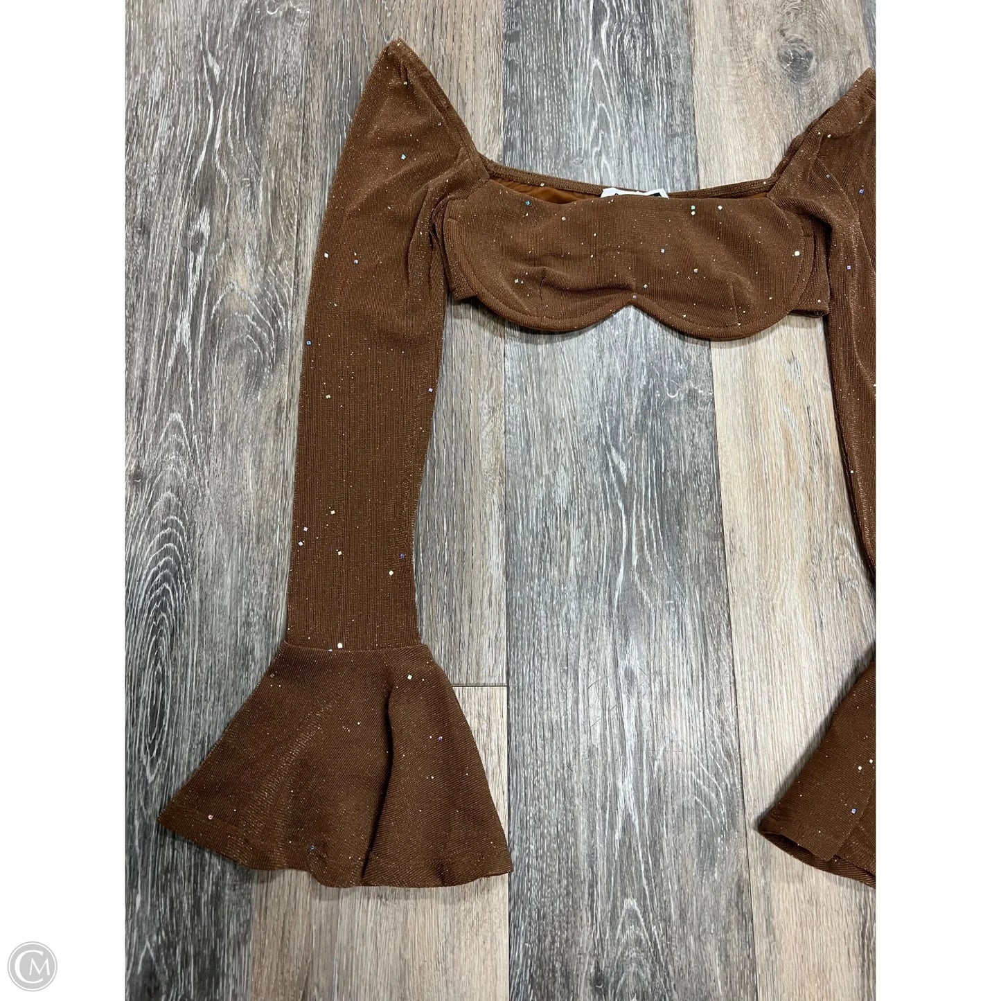 Top Long Sleeve By Princess Polly In Brown, Size: 2