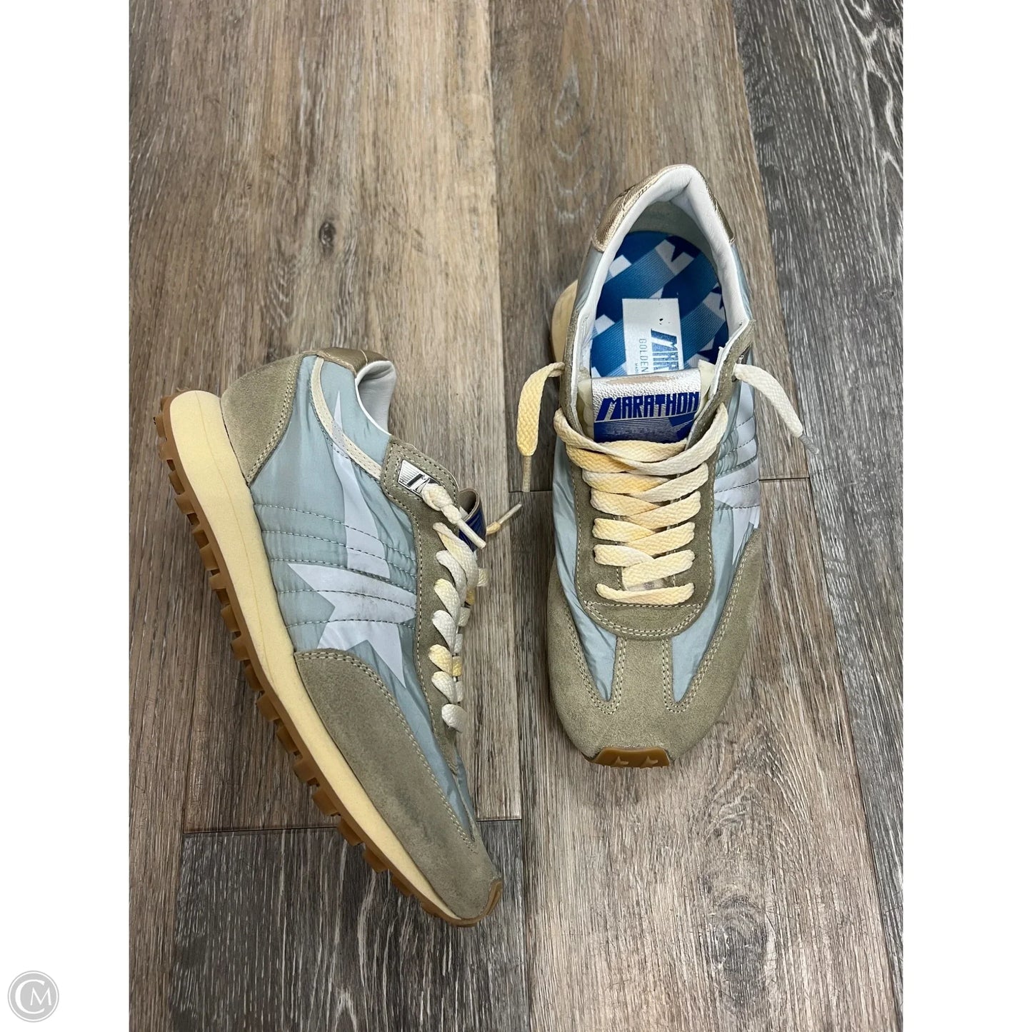 Shoes Luxury Designer By Golden Goose In Blue & Green, Size: 7