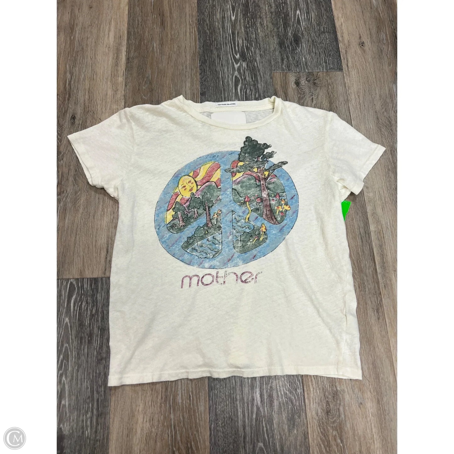 Top Short Sleeve By Mother In Cream, Size: S