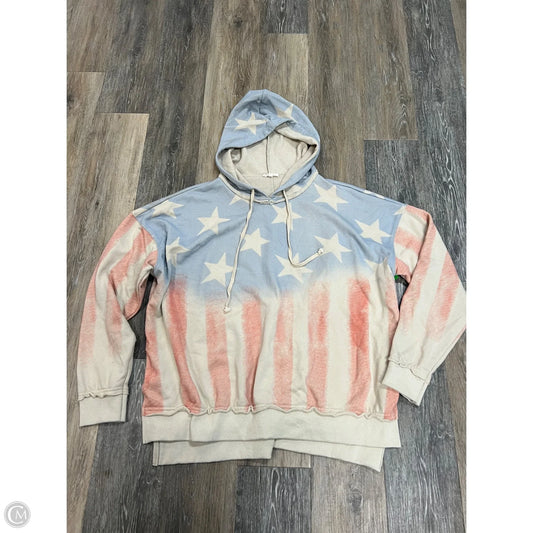 Sweatshirt Hoodie By Easel In Blue & Red & White, Size: M