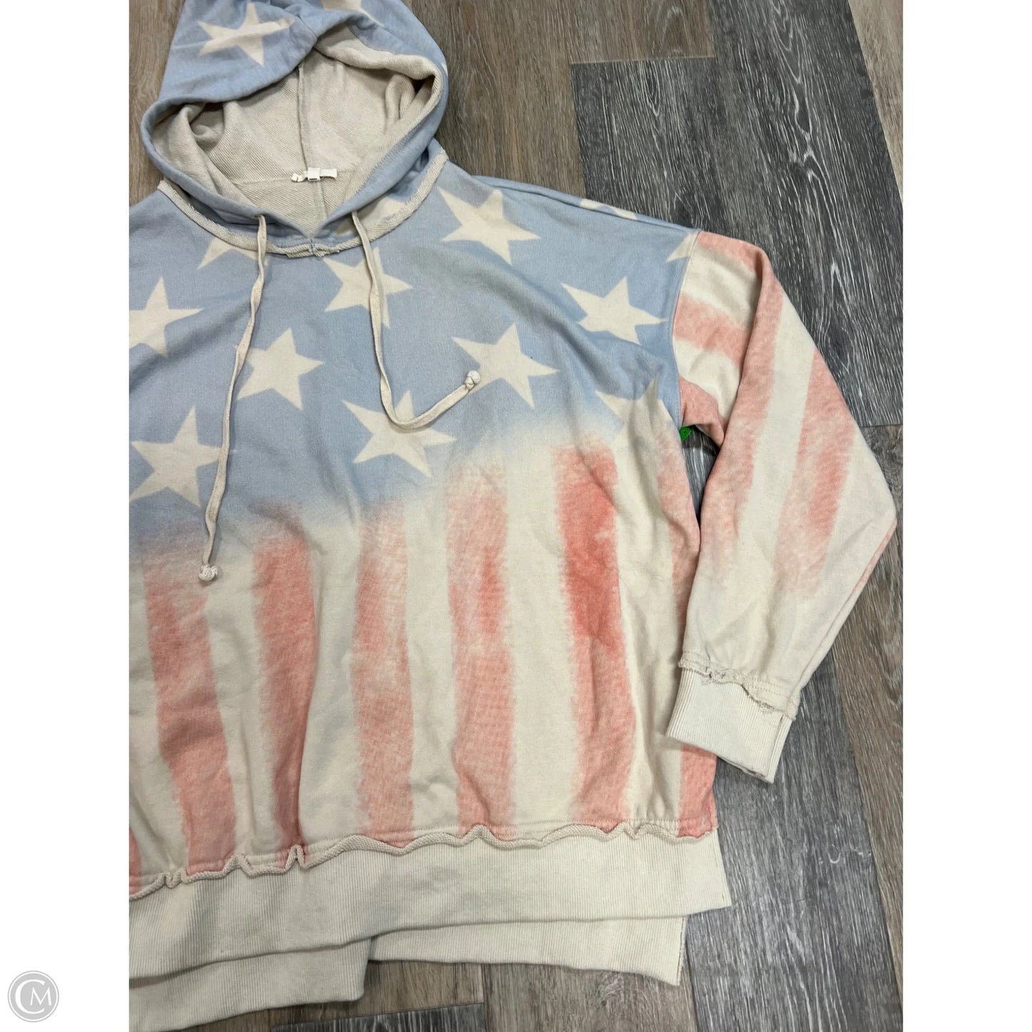 Sweatshirt Hoodie By Easel In Blue & Red & White, Size: M