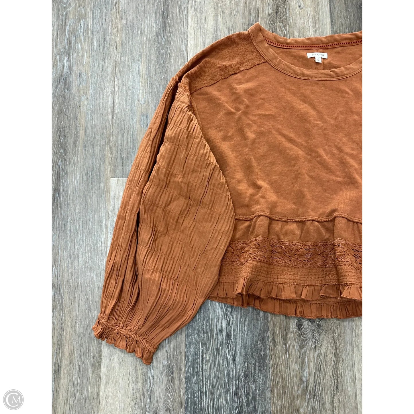 Top Long Sleeve By Pilcro In Orange, Size: L