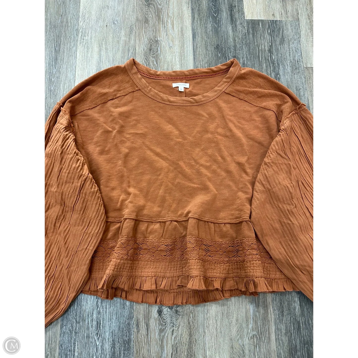 Top Long Sleeve By Pilcro In Orange, Size: L