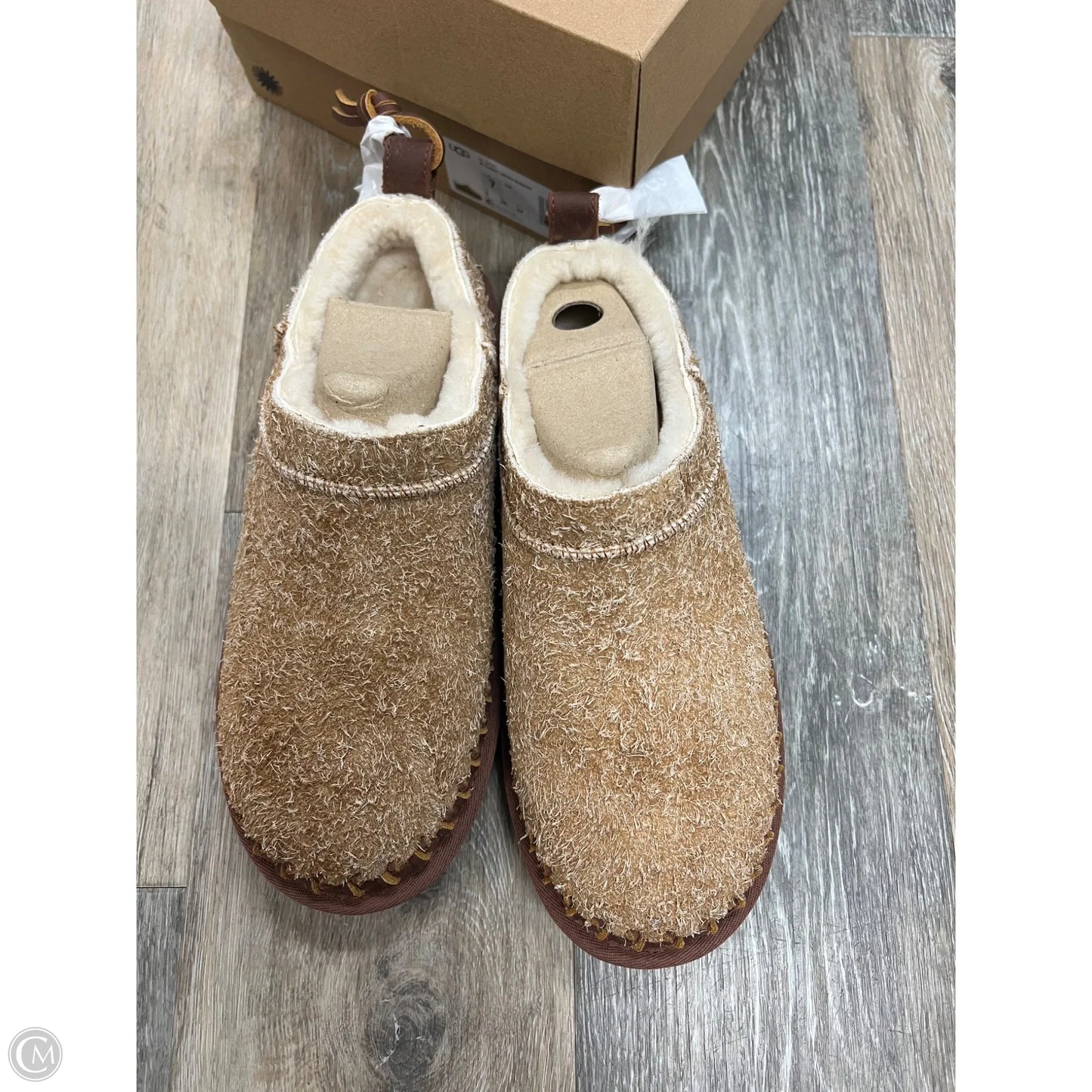 Slippers Designer By Ugg In Brown, Size: 7