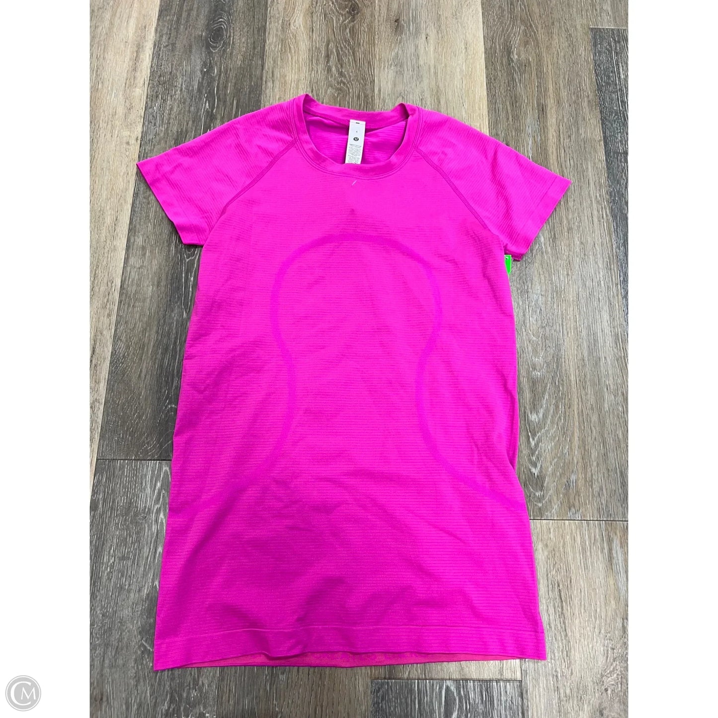 Athletic Top Short Sleeve By Lululemon In Pink, Size: 6