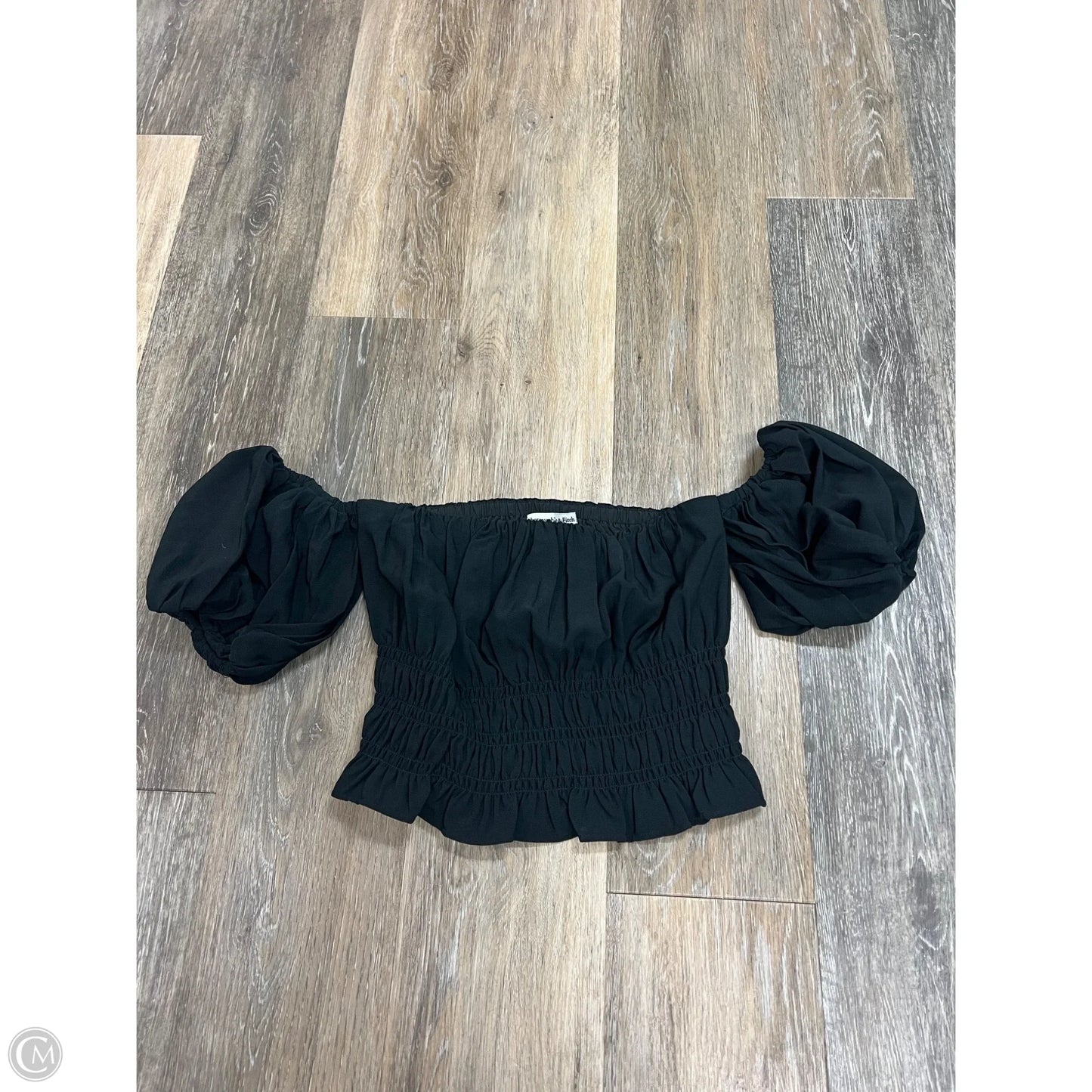 Blouse Short Sleeve By Abercrombie And Fitch In Black, Size: S