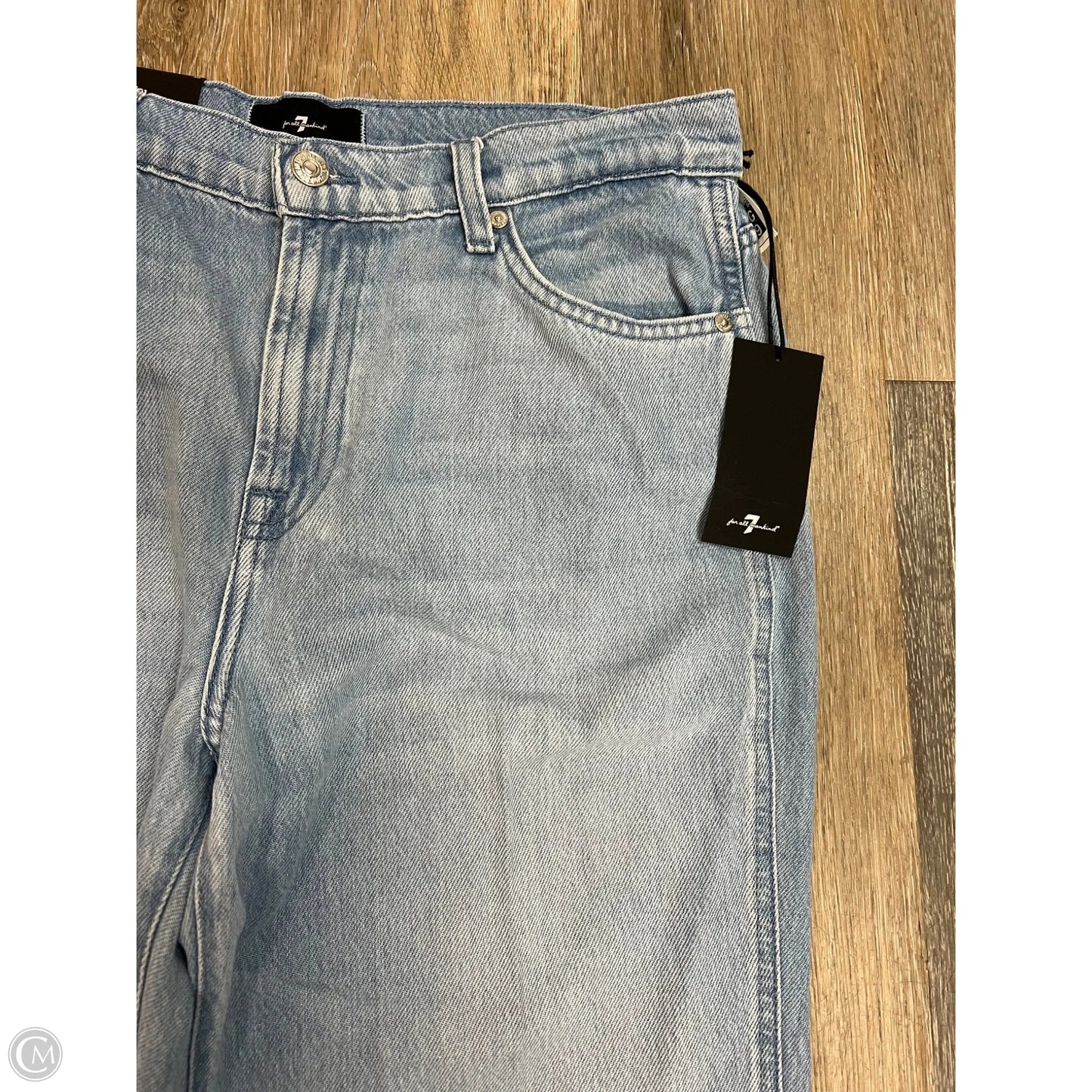 Jeans Wide Leg By 7 For All Mankind In Blue Denim, Size: 12