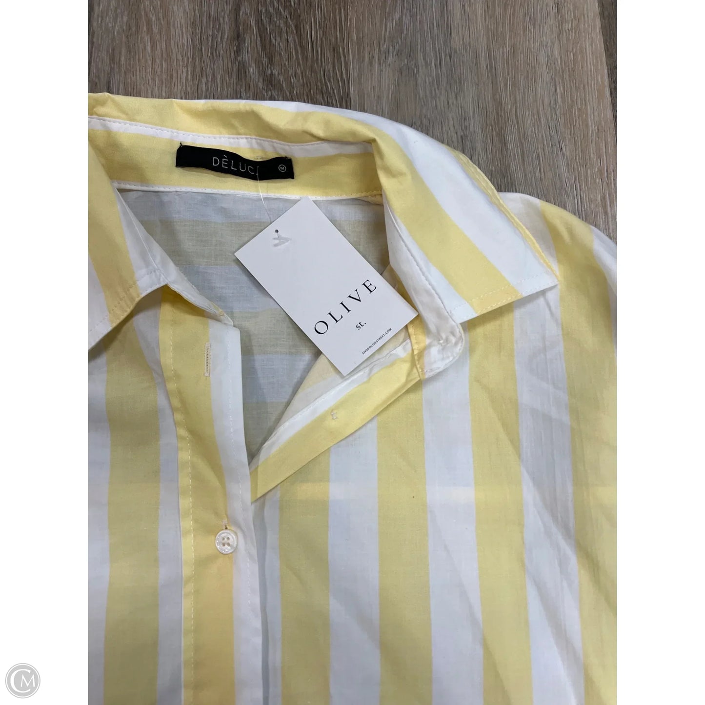 Blouse Long Sleeve By Deluc In Yellow, Size: M