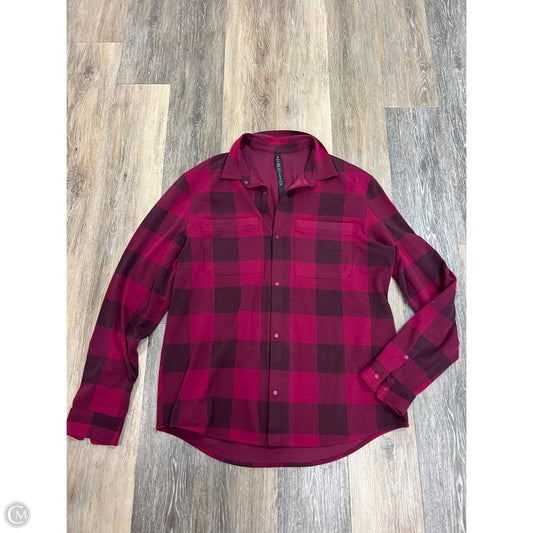 Blouse Long Sleeve By Lululemon In Plaid Pattern, Size: Xl