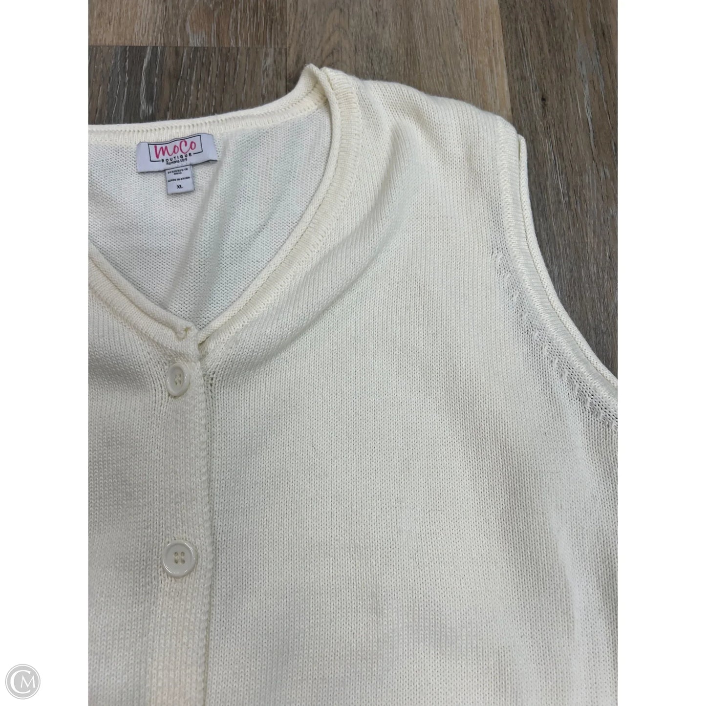 Sweater Short Sleeve By MoCo In White, Size: Xl