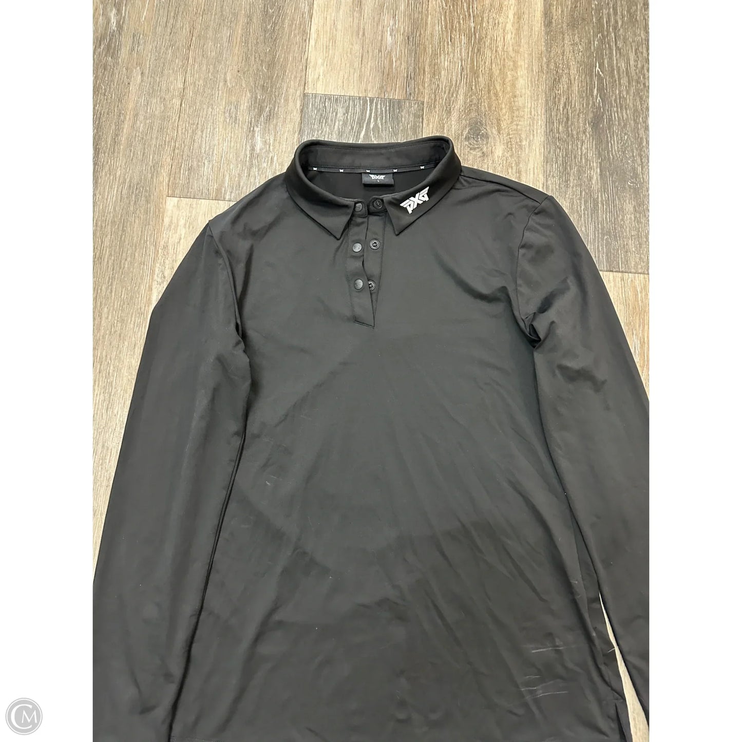 Athletic Top Long Sleeve Collar By PXG In Black, Size: L