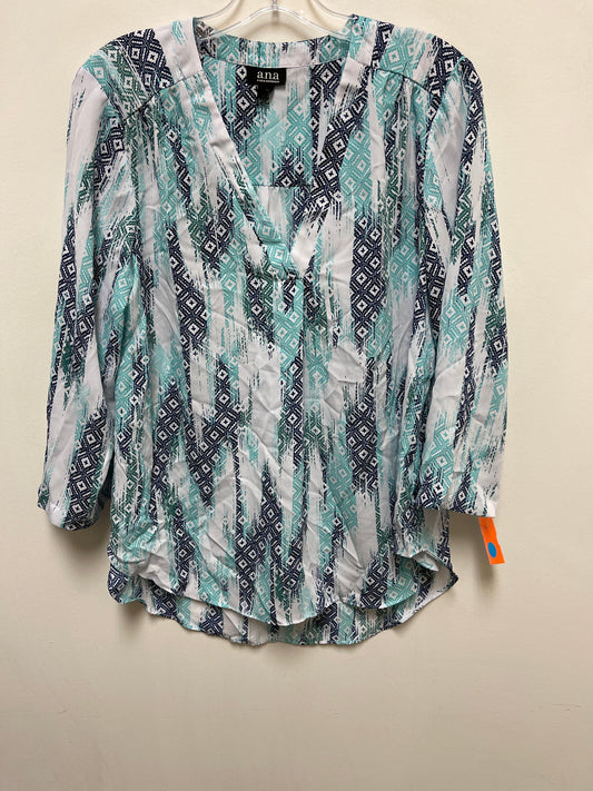 Top Long Sleeve By Ana In Blue & Green, Size: L