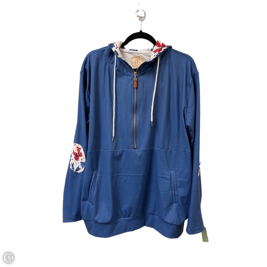 Sweatshirt Hoodie By Clothes Mentor In Blue & Brown, Size: 2x