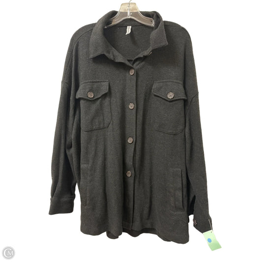 Jacket Shirt By Zenana Outfitters In Black, Size: 1x