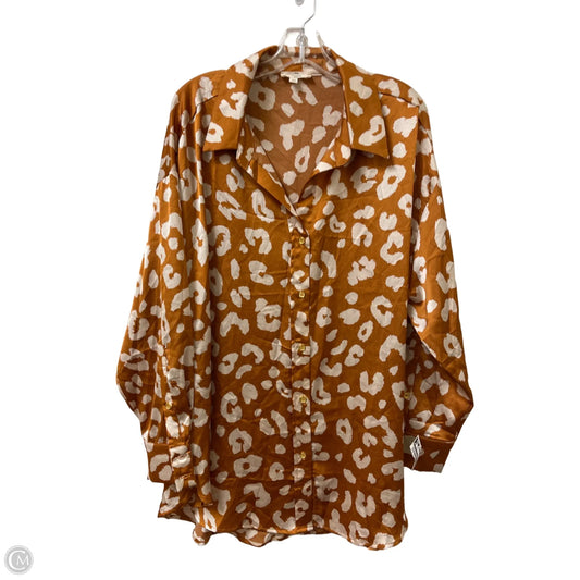 Blouse Long Sleeve By Entro In Tan, Size: 2x