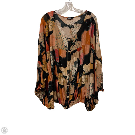 Blouse Long Sleeve By Oddi In Multi-colored, Size: 2x