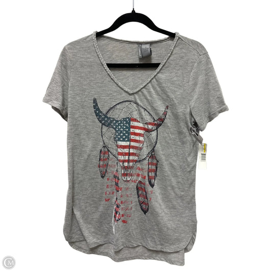 Top Short Sleeve By New Directions In Grey, Size: S
