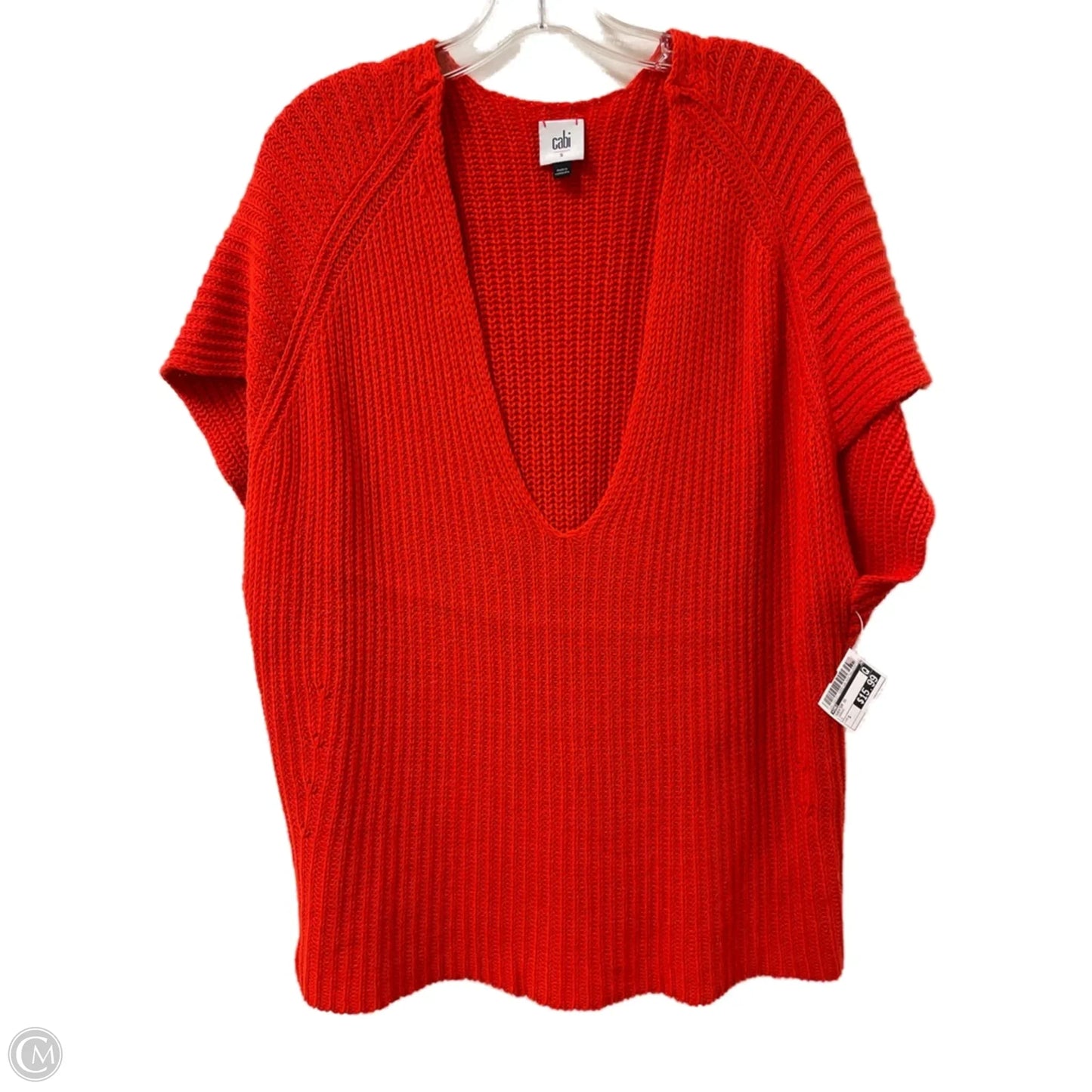 Sweater Short Sleeve By Cabi In Orange, Size: S