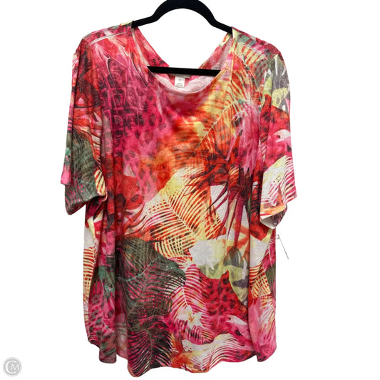 Top Short Sleeve By Cj Banks In Floral Print, Size: 3x