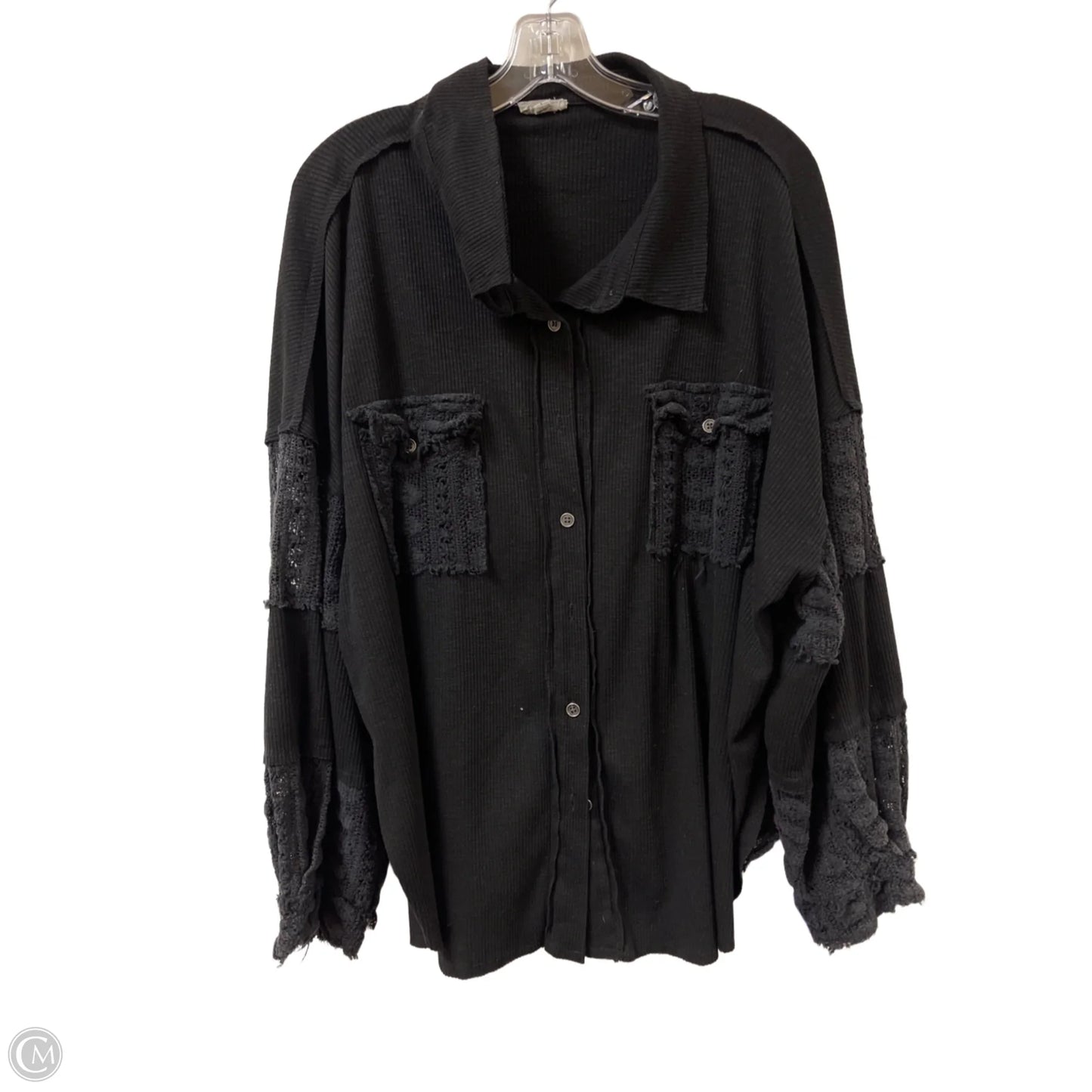 Blouse Long Sleeve By Pol In Black, Size: L