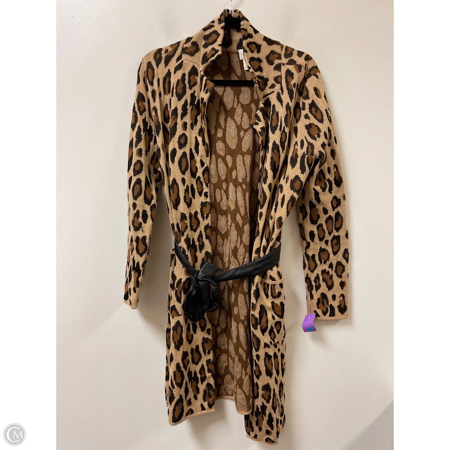 Sweater Cardigan By Chicos In Animal Print, Size: S