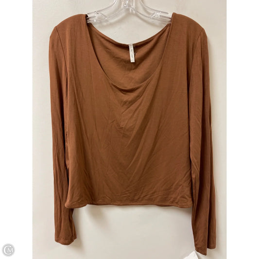 Top Long Sleeve By Clothes Mentor In Brown, Size: 2x
