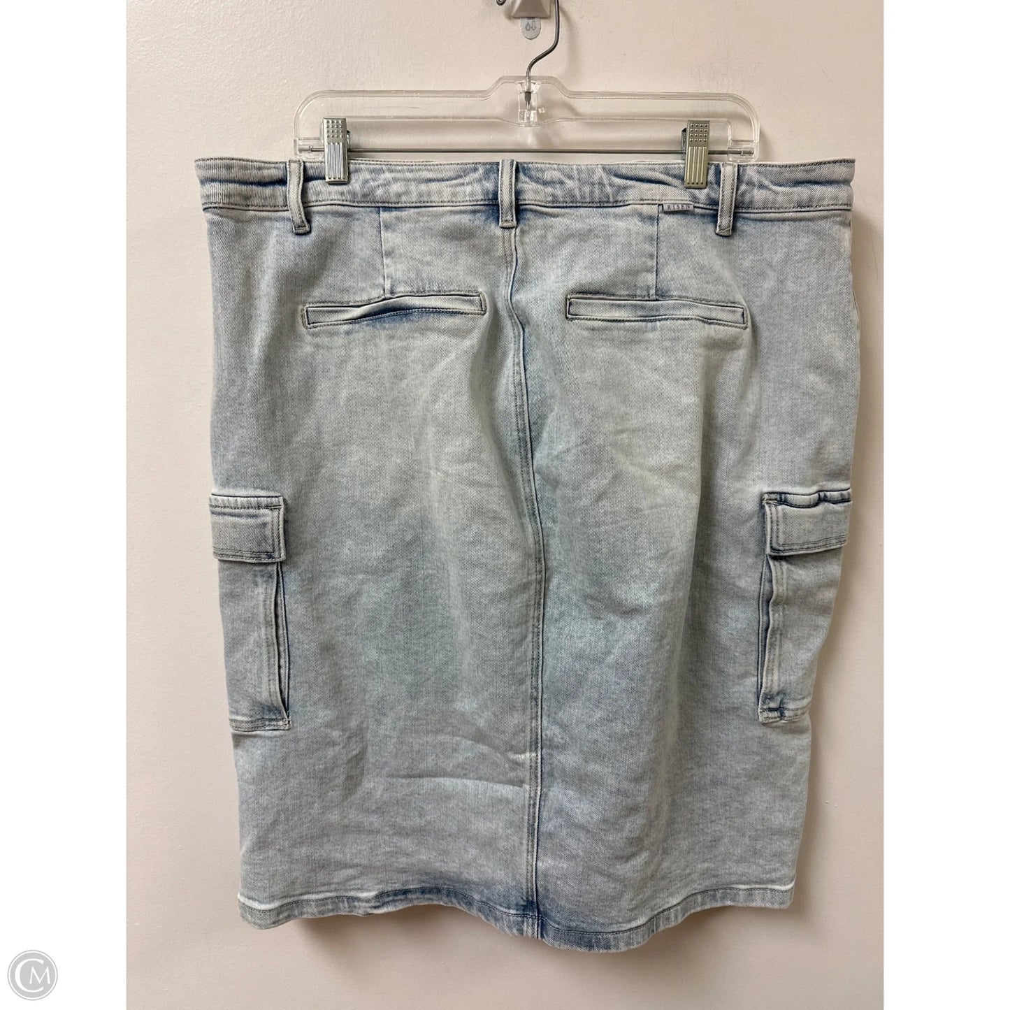Skirt Mini & Short By Risen In Blue Denim, Size: 3x
