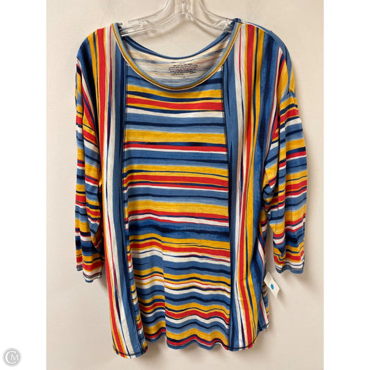 Top Long Sleeve By West Bound In Striped Pattern, Size: 1x