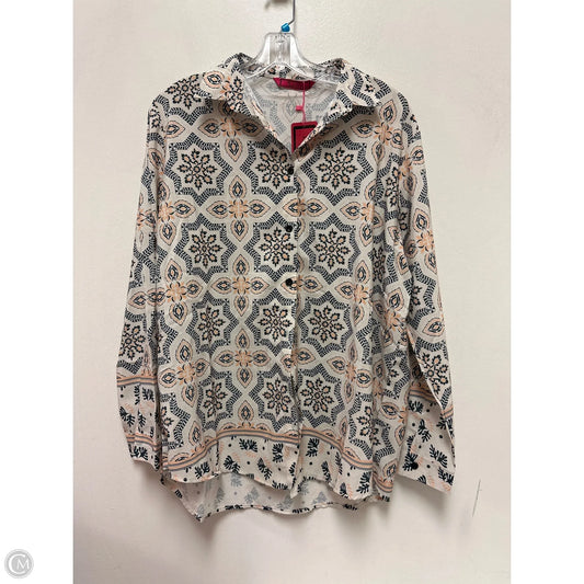 Blouse Long Sleeve By Clothes Mentor In Cream, Size: 1x