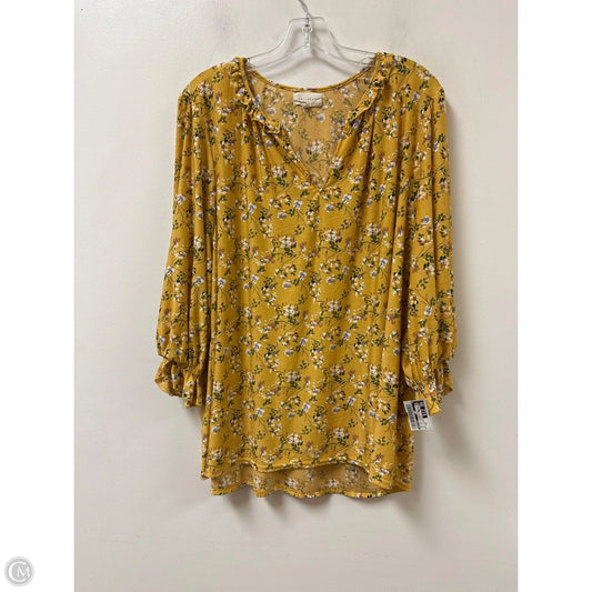 Top Long Sleeve By Melloday In Yellow, Size: 2x