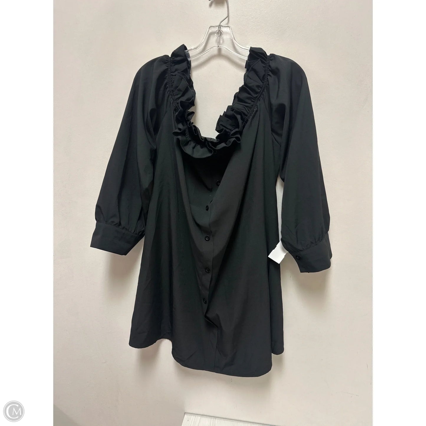 Top Long Sleeve By Shein In Black, Size: 3x